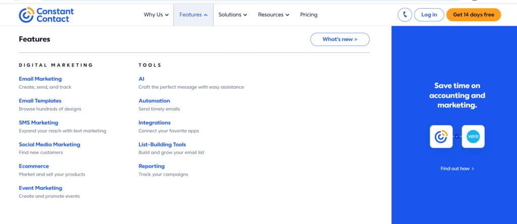 Key Features of Constant Contact review , zaakmarketer