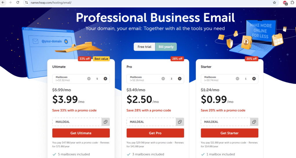 Namecheap Email and SSL Certificates