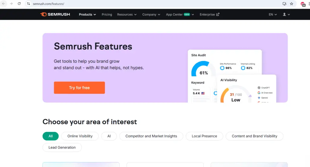 Key Features of Semrush